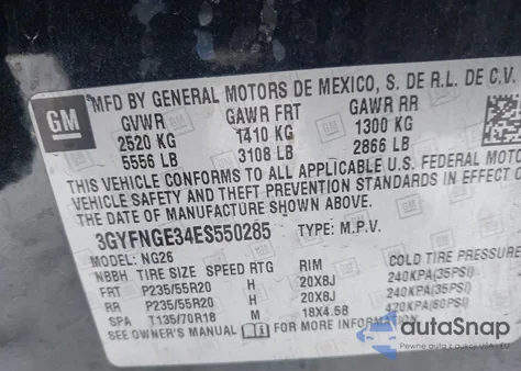 2014 Cadillac Srx Premium Collection from USA, damaged, VIN 3GYFNGE34ES550285